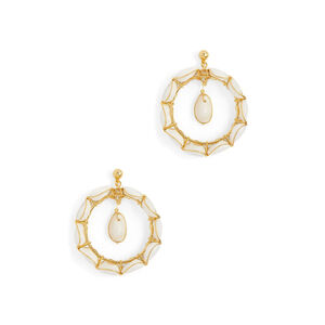 Oscar de la Renta Small Shell Hoop Earrings Gold $420